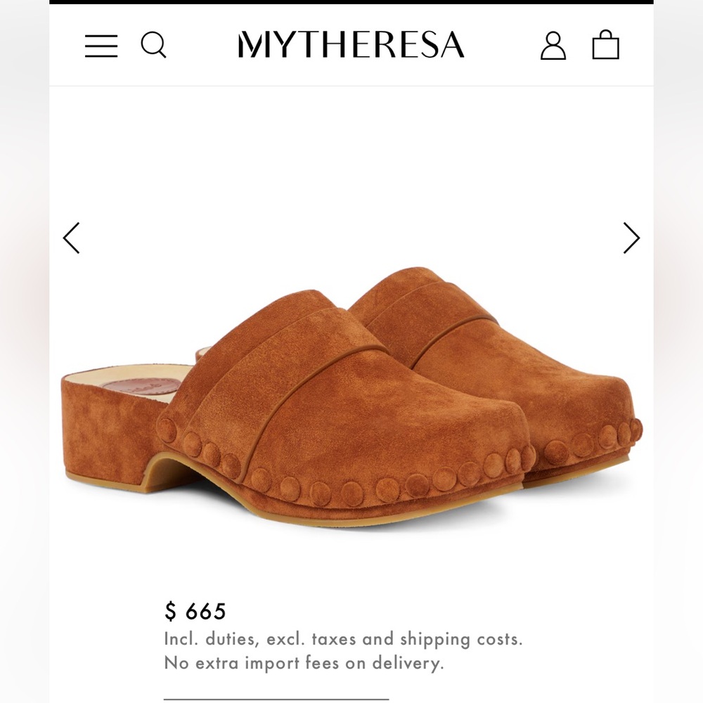 Chloe Joy Suede Clogs, size 38